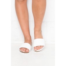 Ginni White Leather Slide