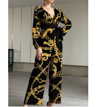 New fashion printed suspender one-piece suit HF2204-03-02