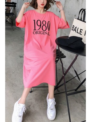 Handmade o neck Half sleeve cotton clothes For Women 2019 Outfits rose print long Dress Summer