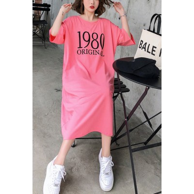 Handmade o neck Half sleeve cotton clothes For Women 2019 Outfits rose print long Dress Summer