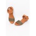 Adelaide Khaki Leather Cut Out Sandal