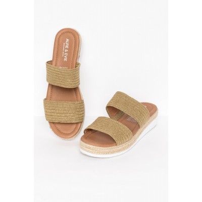 Duty Tan Woven Elastic Platform Slide