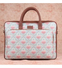 Karur Aquamarine Floral Motif Laptop Bag